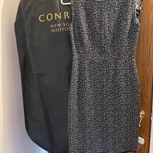 Black and White Speckled Midi Sheath Dress